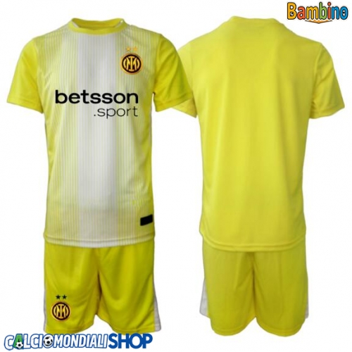 Maglie da calcio Inter Milan Portiere Seconda Maglia Bambino 2025-26 Manica Corta + Pantaloni corti)